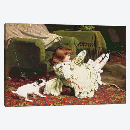 Time to Play, 1886 Canvas Print #BMN1238} by Charles Burton Barber Canvas Print