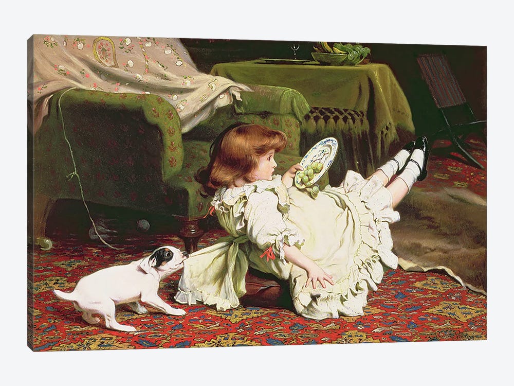 Time to Play, 1886 1-piece Canvas Print