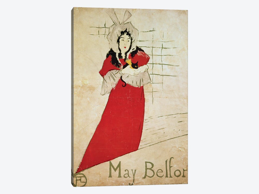 May Belfort, France, 1895 by Henri de Toulouse-Lautrec 1-piece Canvas Artwork