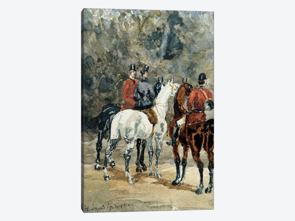 Meeting Of Hunting Horsemen, 1878 by Henri de Toulouse-Lautrec 1-piece Canvas Print