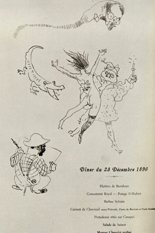 Menu From Le Crocodile, 1896