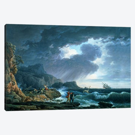 A Seastorm, 1752 Canvas Print #BMN1239} by Claude Joseph Vernet Art Print