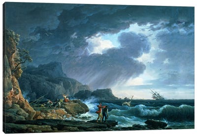 A Seastorm, 1752 Canvas Art Print - Coastline Art