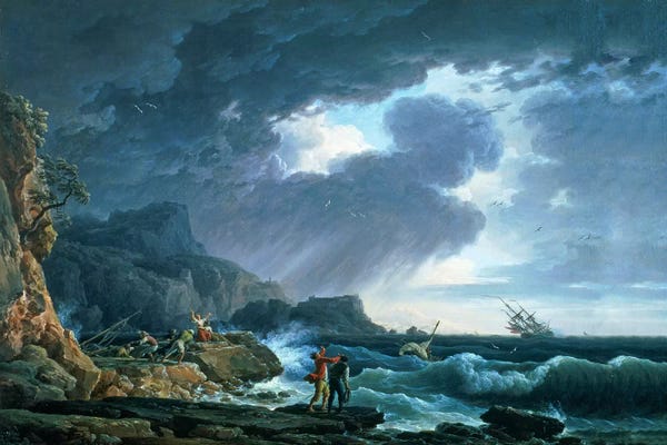 Cliffs: A Seastorm, 1752 by Claude Joseph Vernet
