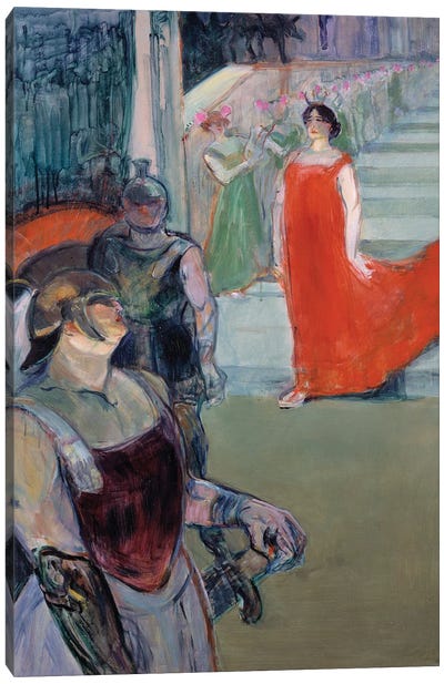 Messaline Goes Down The Staircase Lined With Extras Opera Canvas Art Print - Henri de Toulouse Lautrec