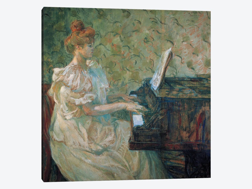 Misia Au Piano - Misia Natanson At The Piano, 1897 by Henri de Toulouse-Lautrec 1-piece Canvas Art