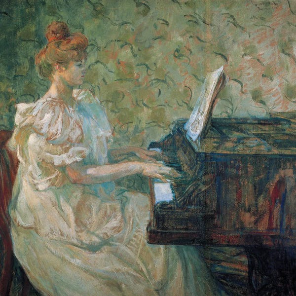 Pianos: Misia Au Piano - Misia Natanson At The Piano, 1897 by Henri de Toulouse-Lautrec