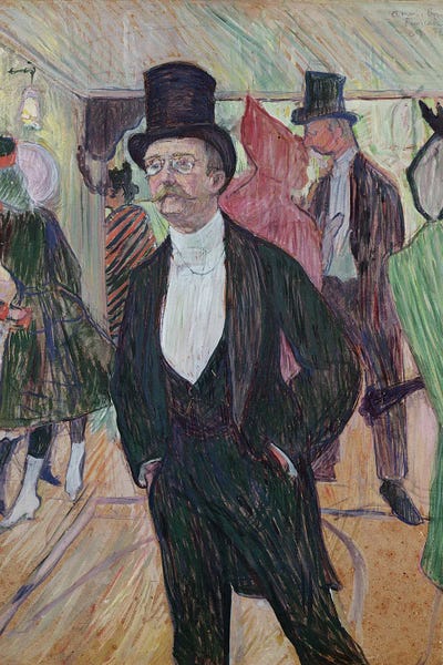 Monsieur Fourcade, 1889 by Henri de Toulouse-Lautrec canvas print