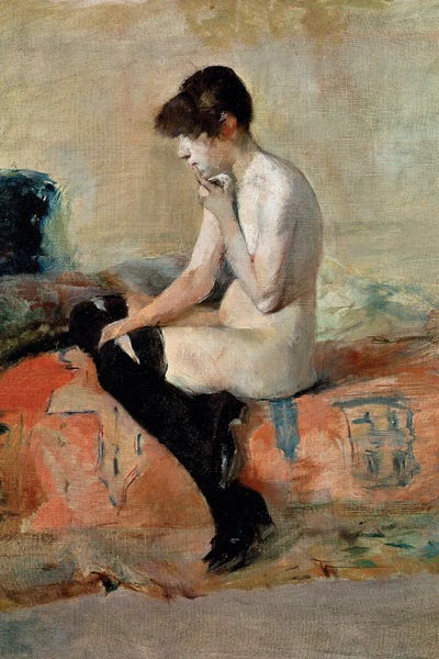 Nude Study, 1883 by Henri de Toulouse-Lautrec canvas print