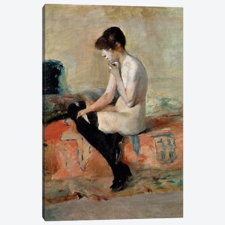 Nude Study, 1883 Canvas Print #BMN12423} by Henri de Toulouse-Lautrec Canvas Wall Art