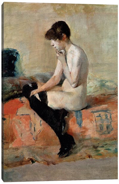 Nude Study, 1883 Canvas Art Print - Henri de Toulouse Lautrec