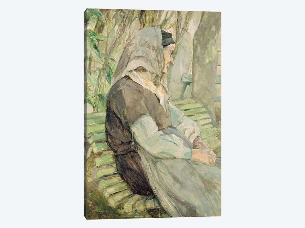 Old Woman Seated On A Bench In Celeyran, 1882 by Henri de Toulouse-Lautrec 1-piece Canvas Wall Art