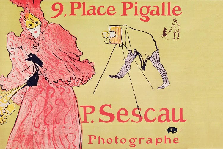 P. Sescau Photographe , 1894 by Henri de Toulouse-Lautrec wall art