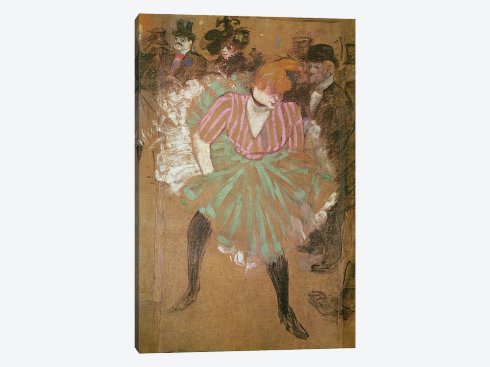 Panels For The Goulue House, At The Tréne Fair In Paris. The Dance At The Moulin-Rouge: La Goulue , 1895 by Henri de Toulouse-Lautrec 1-piece Canvas Wall Art
