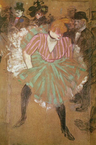 Henri de Toulouse-Lautrec: Panels For The Goulue House, At The Tréne Fair In Paris. The Dance At The Moulin-Rouge: La Goulue , 1895 by Henri de Toulouse-Lautrec
