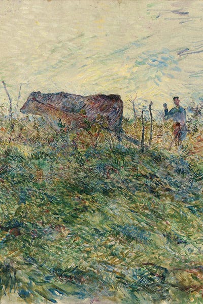 Ploughing In The Vineyard, 1883 by Henri de Toulouse-Lautrec canvas print