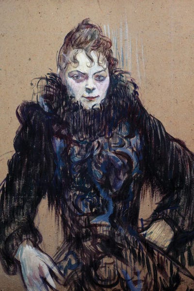 Portrait Of A Woman In The Black Boa, 1892 by Henri de Toulouse-Lautrec canvas print