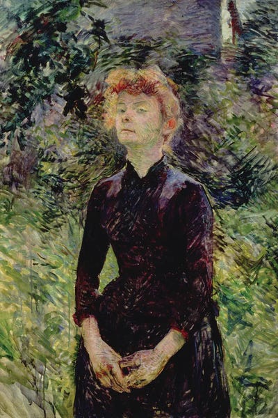 Portrait Of A Woman, Possibly The French Comedienne Yvette Guilbert , 1888 by Henri de Toulouse-Lautrec framed canvas print