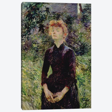 Portrait Of A Woman, Possibly The French Comedienne Yvette Guilbert , 1888 Canvas Print #BMN12442} by Henri de Toulouse-Lautrec Canvas Wall Art
