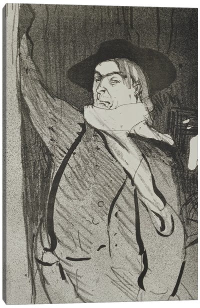 Portrait Of Aristide Bruant Canvas Art Print - Henri de Toulouse Lautrec
