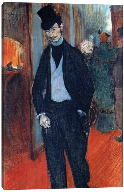 Portrait Of Doctor Gabriel Tapie De Celeyran Behind The Scenes Of A Theatre, 1894 Canvas Art Print - Henri de Toulouse Lautrec