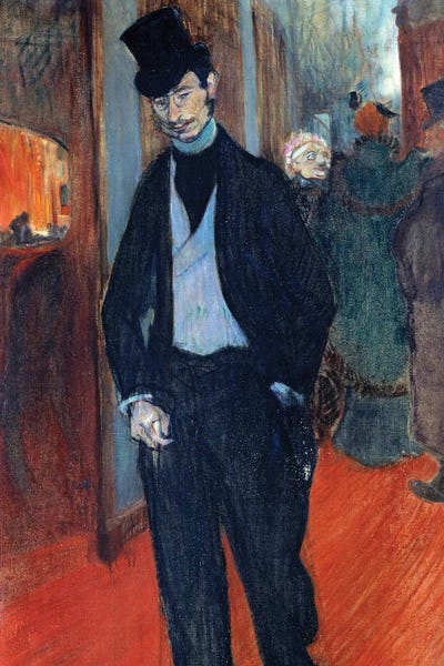 Henri de Toulouse-Lautrec: Portrait Of Doctor Gabriel Tapie De Celeyran Behind The Scenes Of A Theatre, 1894 by Henri de Toulouse-Lautrec