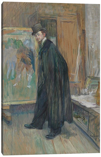 Portrait Of Henri Nocq, 1897 Canvas Art Print - Henri de Toulouse Lautrec