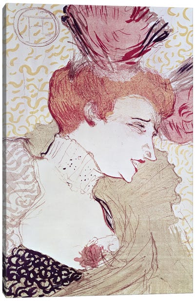 Portrait Of Marcelle Lendor, 1895 Canvas Art Print - Henri de Toulouse Lautrec