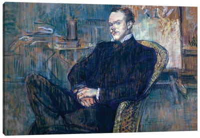 Portrait Of Paul Leclerq, 1897 Canvas Art Print - Henri de Toulouse Lautrec