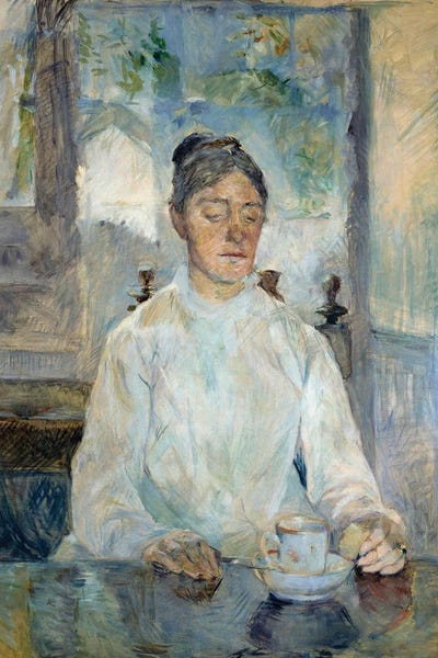 Henri de Toulouse-Lautrec: Portrait Of The Countess Of Toulouse Lautrec Taking Breakfast, 1881 by Henri de Toulouse-Lautrec