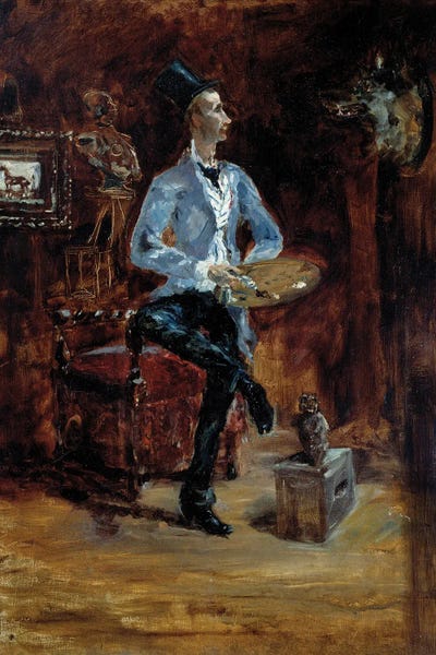 Portrait Of The Painter Rene Princeteau In His Workshop, 1881 by Henri de Toulouse-Lautrec framed canvas print