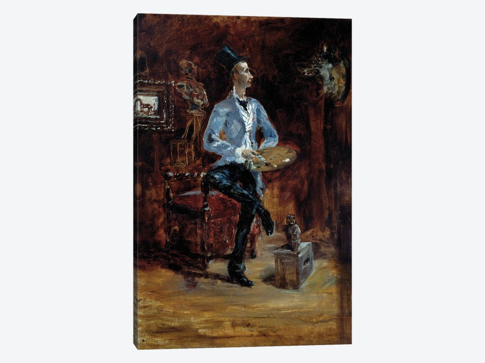 Portrait Of The Painter Rene Princeteau In His Workshop, 1881 by Henri de Toulouse-Lautrec 1-piece Canvas Wall Art