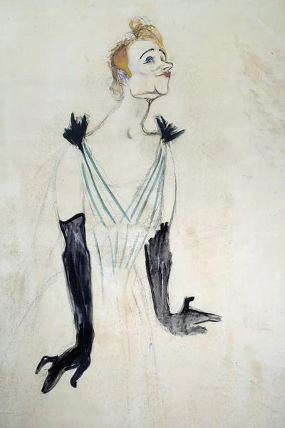 Portrait Of The Singer Yvette Guilbert, 1894 by Henri de Toulouse-Lautrec canvas print