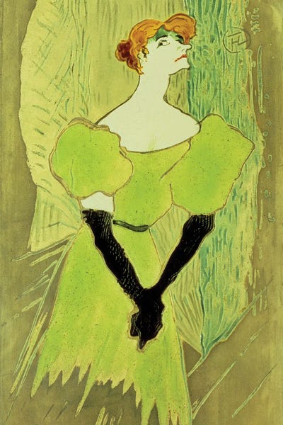 Portrait Of Yvette Guilbert 1895 by Henri de Toulouse-Lautrec canvas print