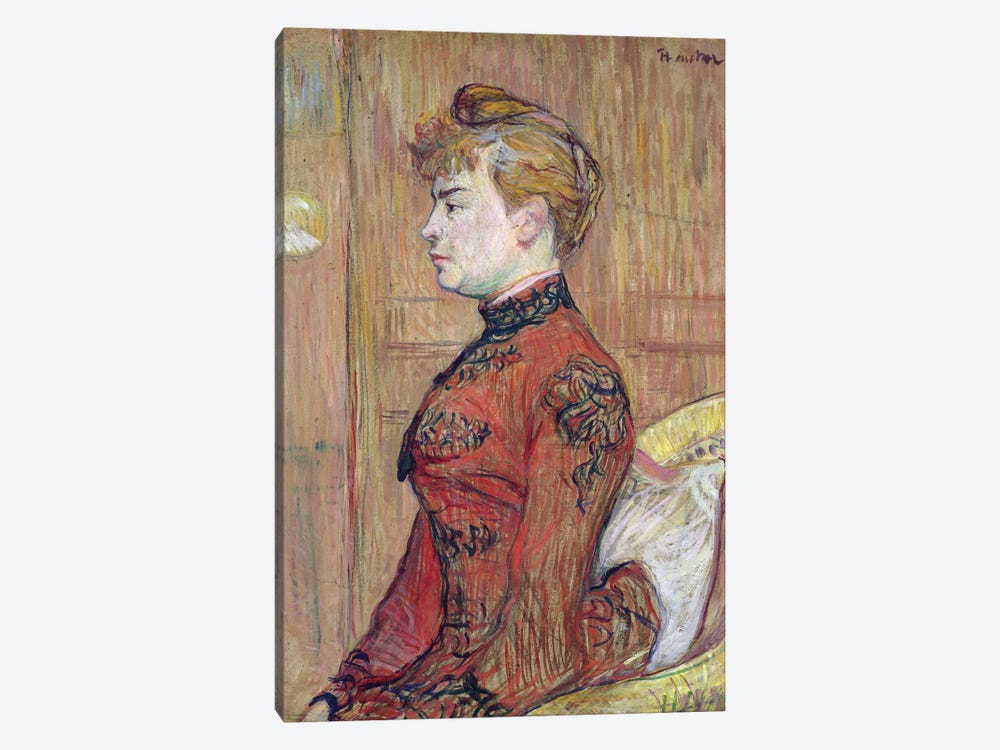 Portrait Study Of A Woman In Profile, 1890 by Henri de Toulouse-Lautrec 1-piece Canvas Artwork