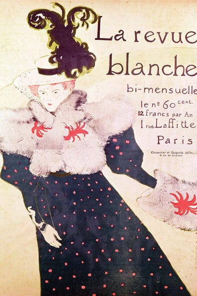 Poster Advertising 'La Revue Blanche', 1895 by Henri de Toulouse-Lautrec canvas print