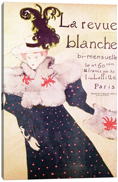 Poster Advertising 'La Revue Blanche', 1895 Canvas Art Print - Henri de Toulouse Lautrec