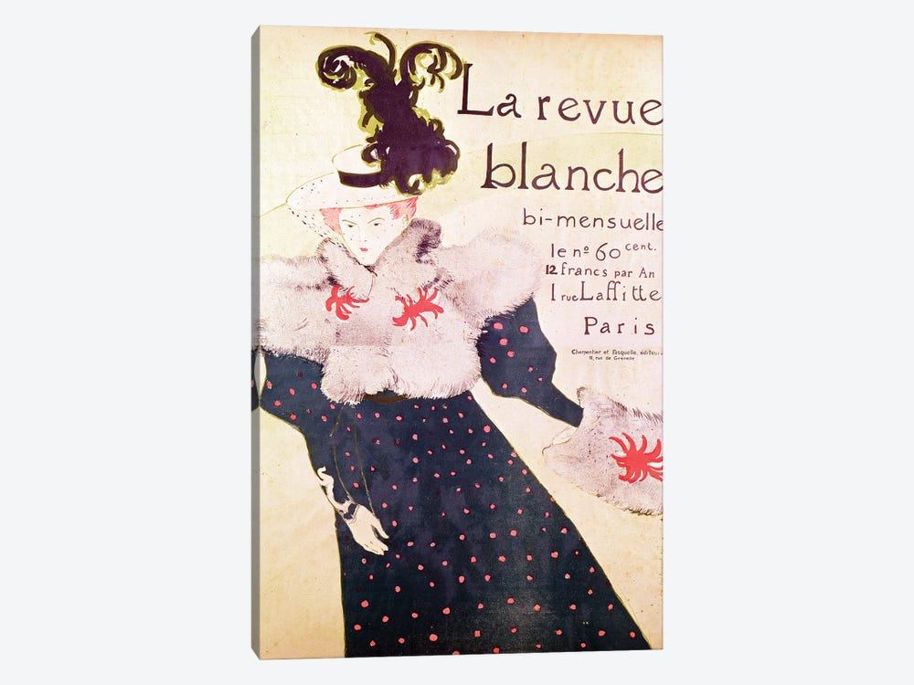 Poster Advertising 'La Revue Blanche', 1895 by Henri de Toulouse-Lautrec 1-piece Canvas Artwork