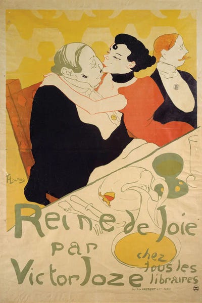 Poster For “Queen Of Joy” by Henri de Toulouse-Lautrec framed canvas print