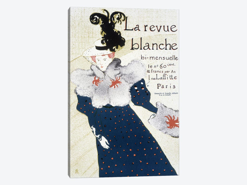 Poster For La Revue Blanche 1895 by Henri de Toulouse-Lautrec 1-piece Canvas Art Print