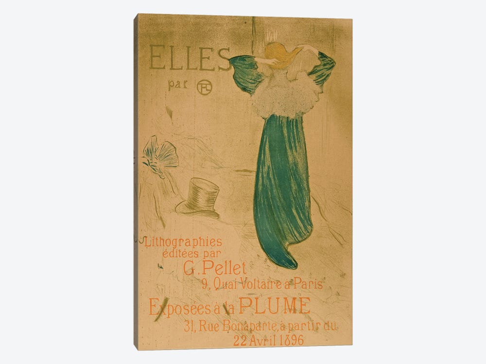 Poster Of Frontispiece For Elles, Pub. 1896 by Henri de Toulouse-Lautrec 1-piece Canvas Artwork