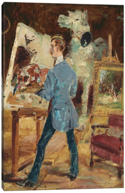 Princeteau In His Studio; Princeteau Dans Son Atelier, 1881 Canvas Art Print - Henri de Toulouse Lautrec