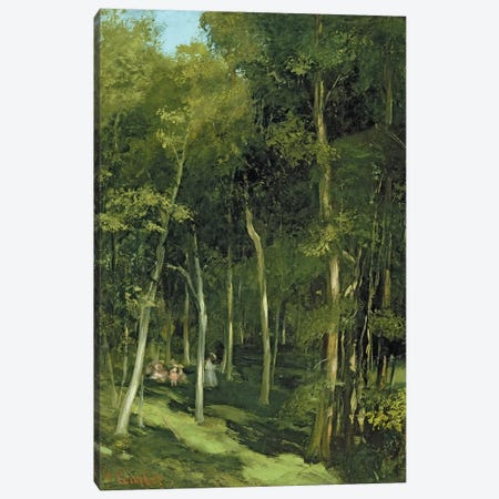 Beneath the Trees at Port-Berteau: Children Dancing, c.1862  Canvas Print #BMN1248} by Gustave Courbet Canvas Wall Art