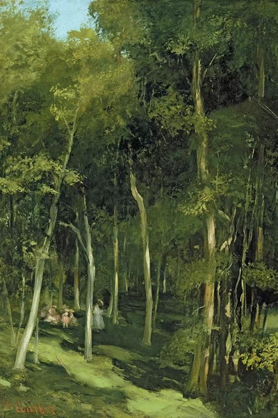 Gustave Courbet: Beneath the Trees at Port-Berteau: Children Dancing, c.1862  by Gustave Courbet