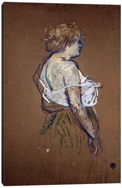 Prostitution: Portrait Of Lucie Bellager, 1896 Canvas Art Print - Henri de Toulouse Lautrec