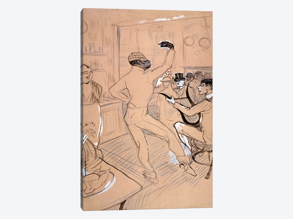 Rafael Padilla Called Chocolate, Dancing In A Bar by Henri de Toulouse-Lautrec 1-piece Canvas Print