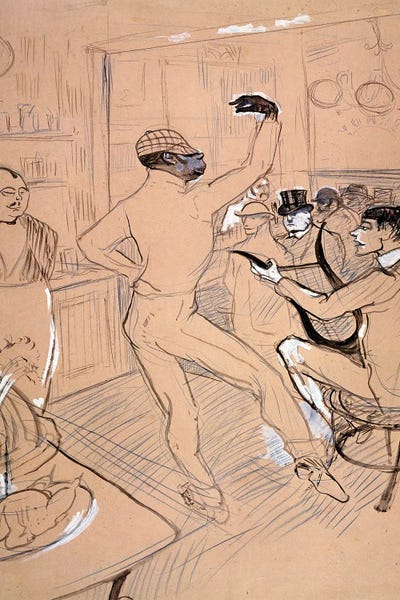 Henri de Toulouse-Lautrec: Rafael Padilla Called Chocolate, Dancing In A Bar by Henri de Toulouse-Lautrec