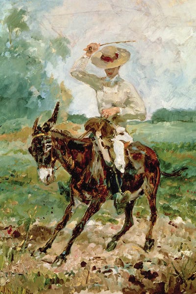 Raoul Tapie De Celeyran On A Donkey