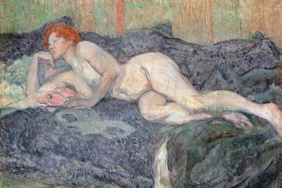 Reclining Nude, 1897 by Henri de Toulouse-Lautrec canvas print