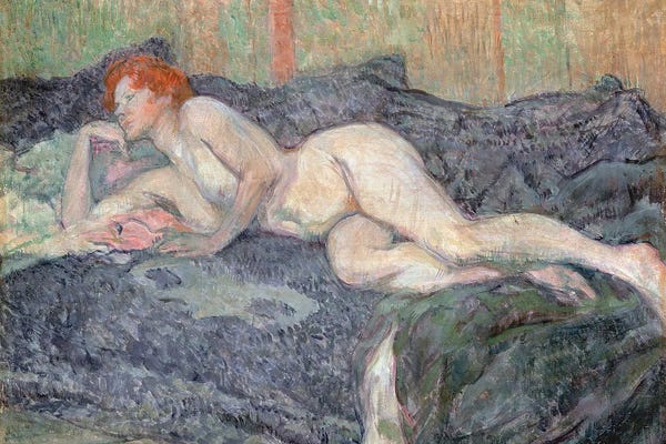 Henri de Toulouse-Lautrec: Reclining Nude, 1897 by Henri de Toulouse-Lautrec